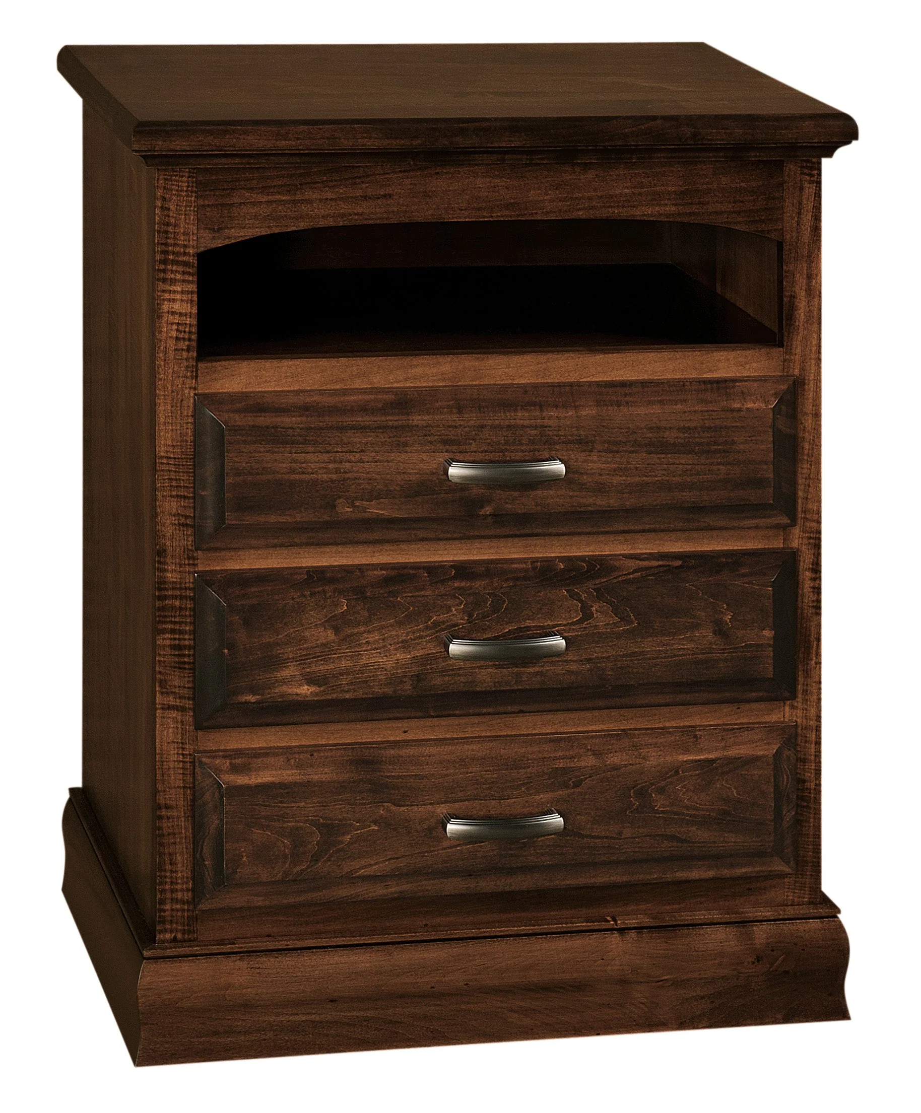 Amish Adrianna Three Drawer Nightstand with Opening