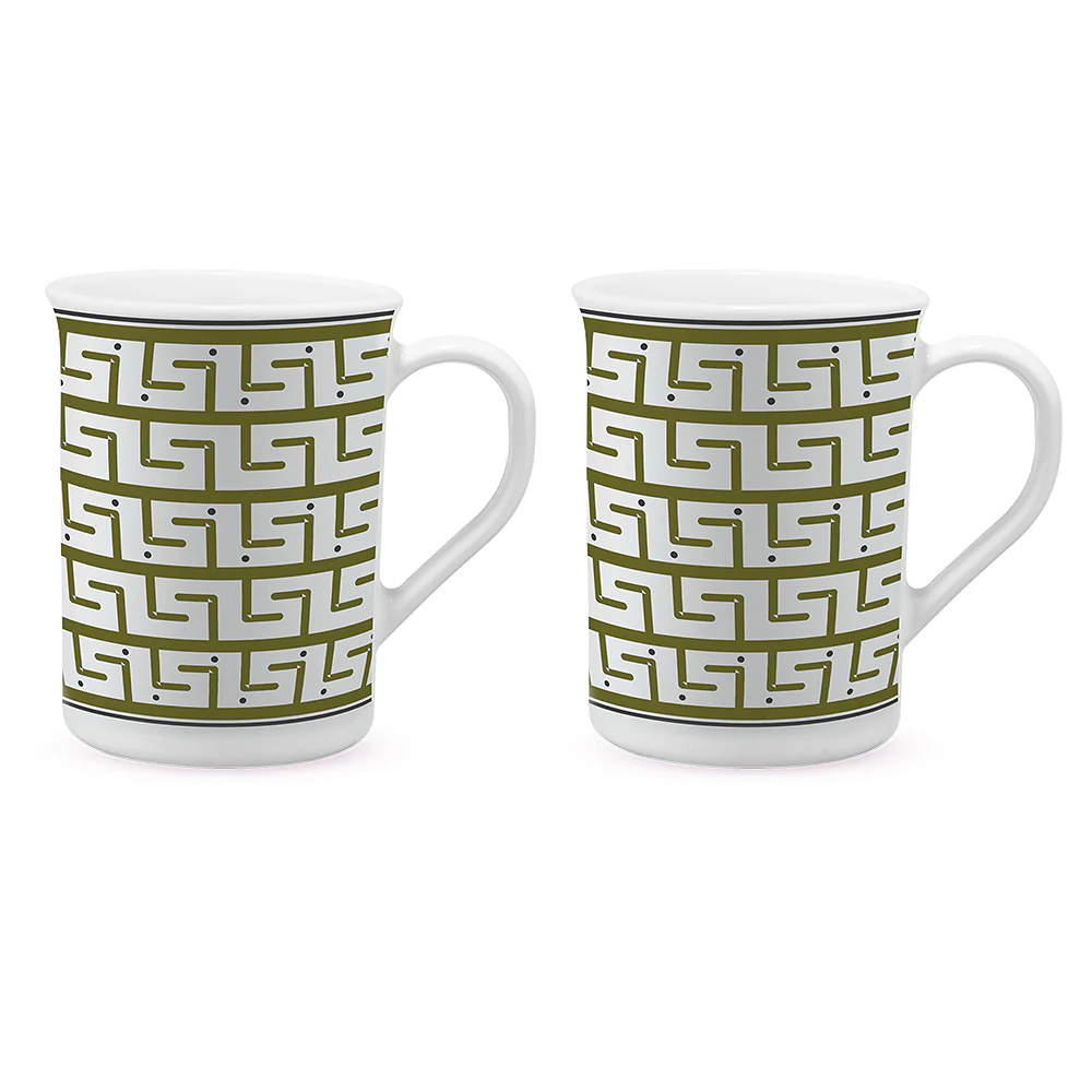 Larah by Borosil Trellis Mug Set, 350ml x 2