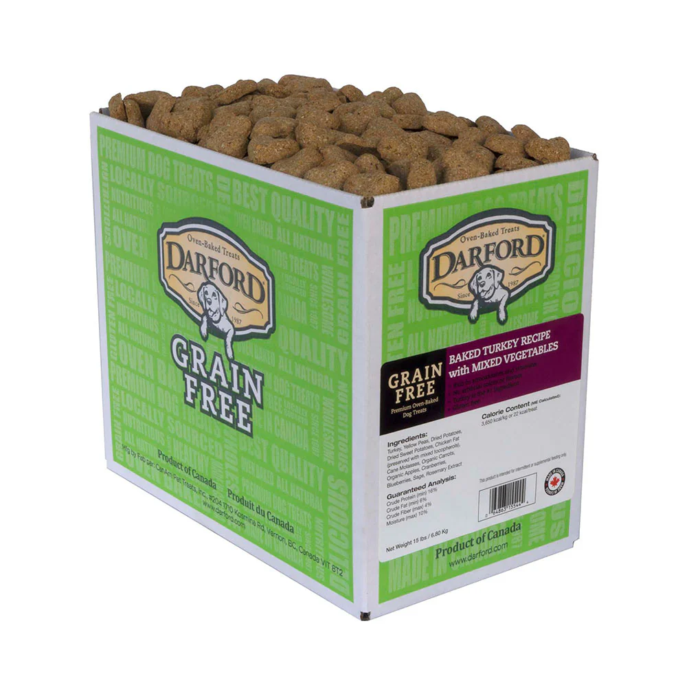 Darford® Grain Free Baked Turkey Recipe with Mixed Vegetables Dog Treats 15 Lbs