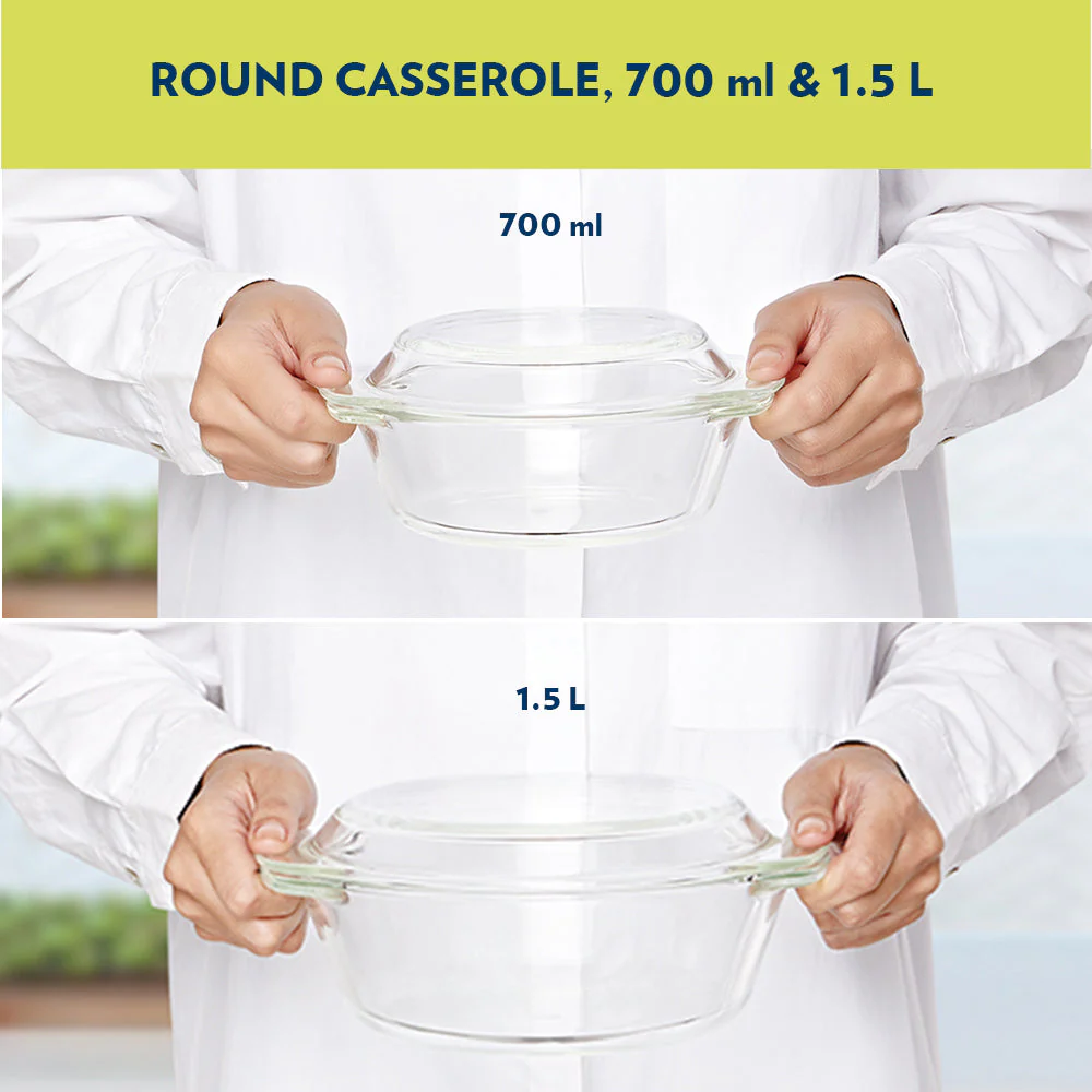 Borosil Round Casserole, Set of 2