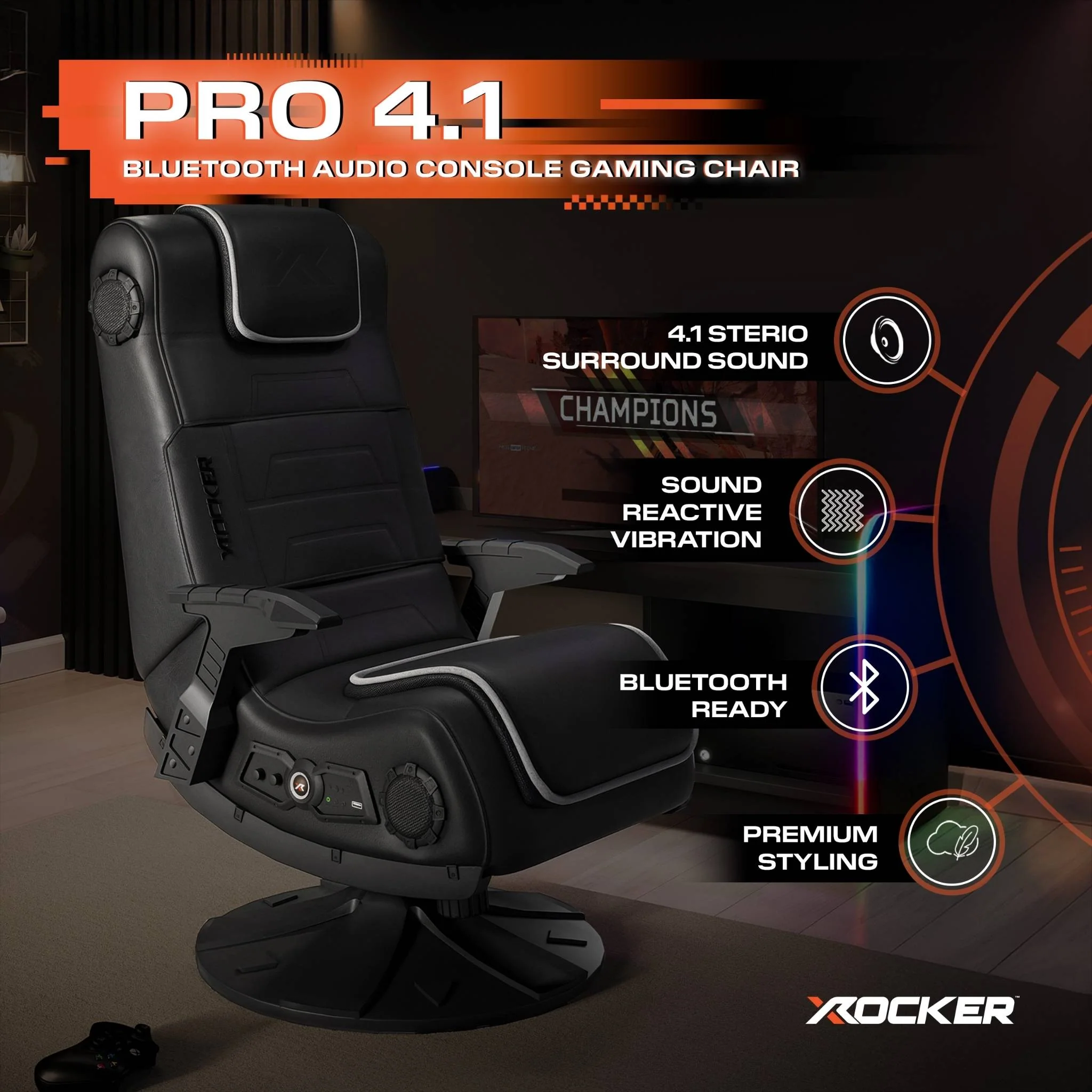 X-Pro 4.1 Audio Console Gaming Chair - Black