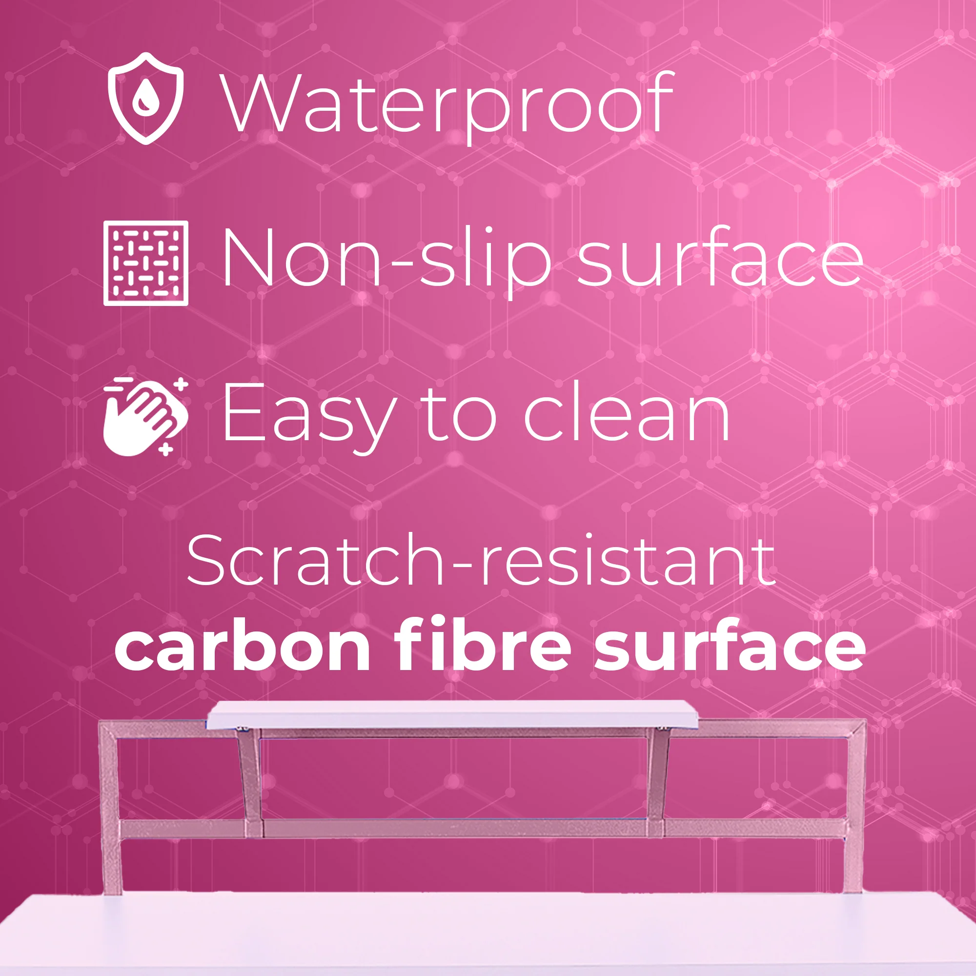 Neo Gaming Desk Pink Ergonomic 2 Tier