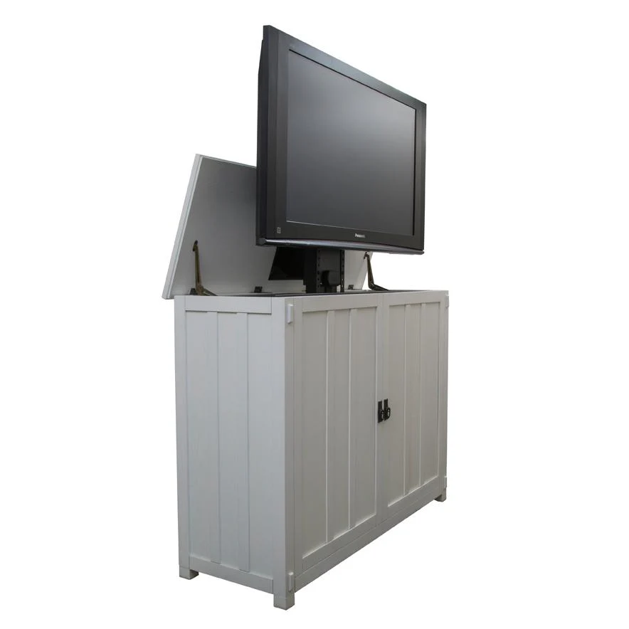 The Elevate 72013 White Mission Style Smart TV Lift Cabinet for 50 Inch Flat screen TVs