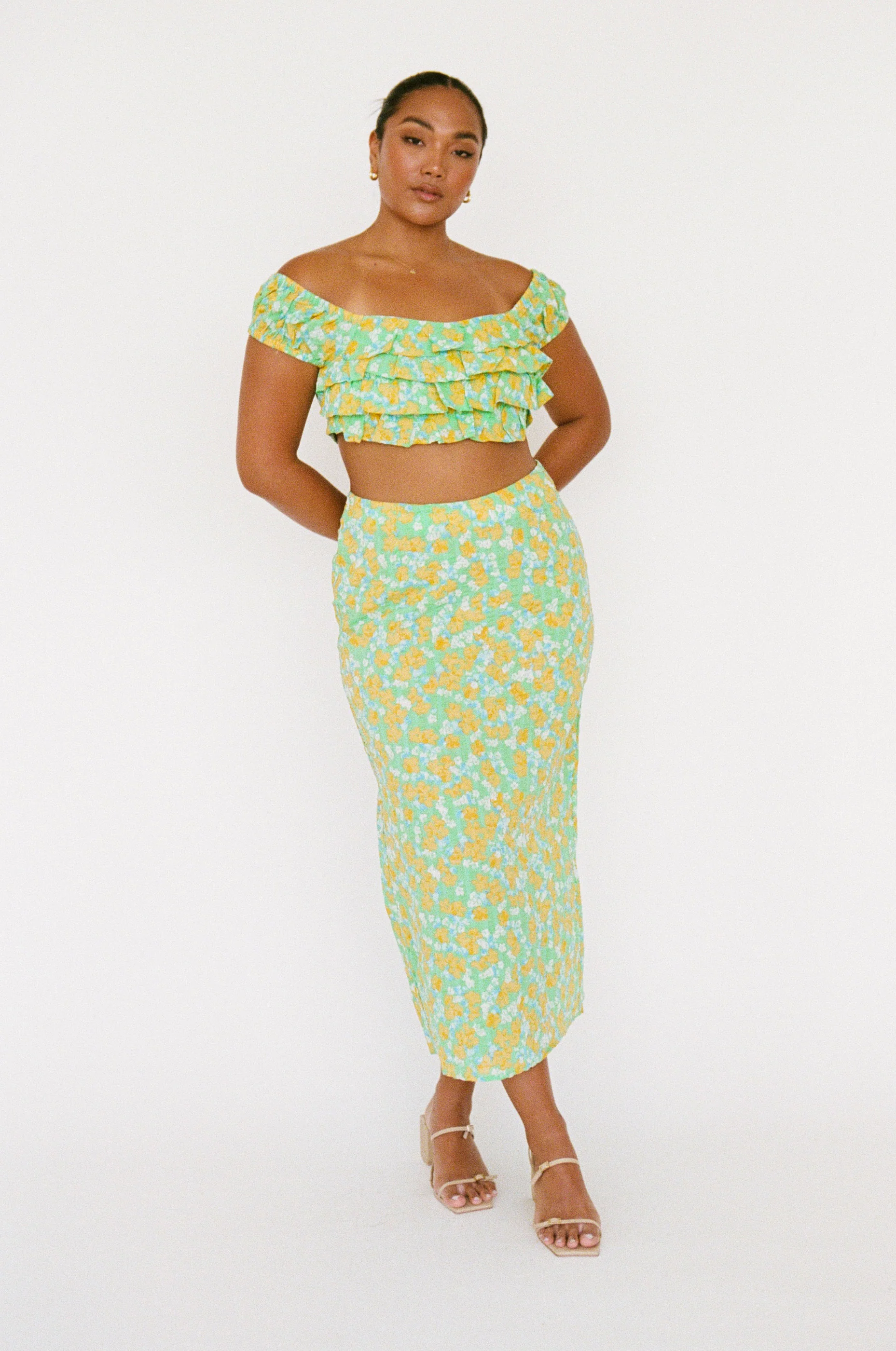 Brielle Midi Skirt - Green