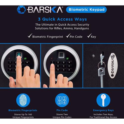 Barska AX13646 Tall Quick Access Biometric Rifle Safe