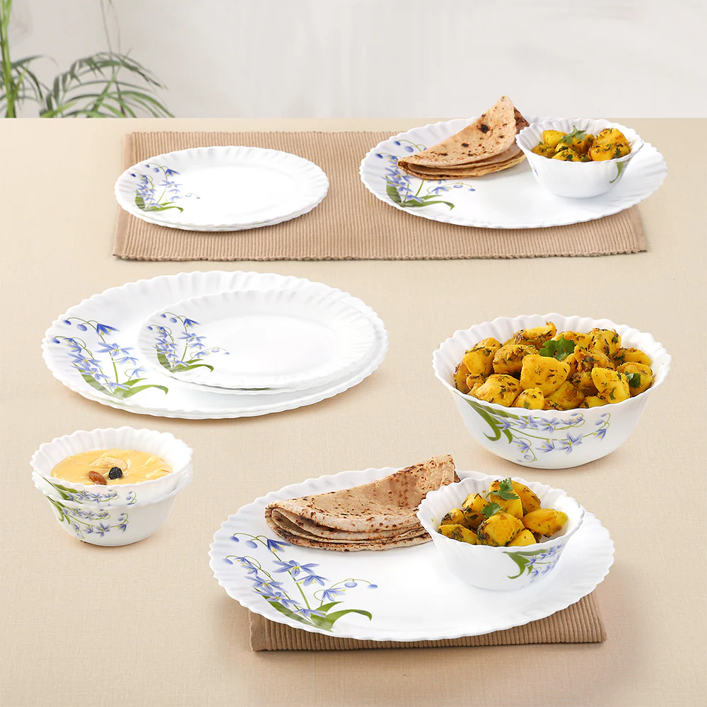 Larah by Borosil Lavender Dinner Set, 13 pc