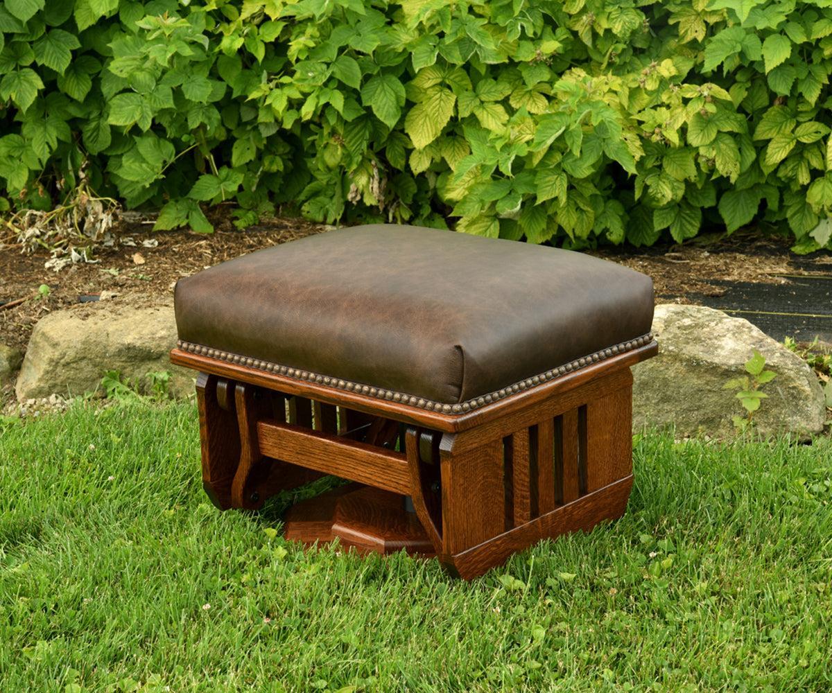 Amish Mission Ottoman with Platform Base and Slat Sides