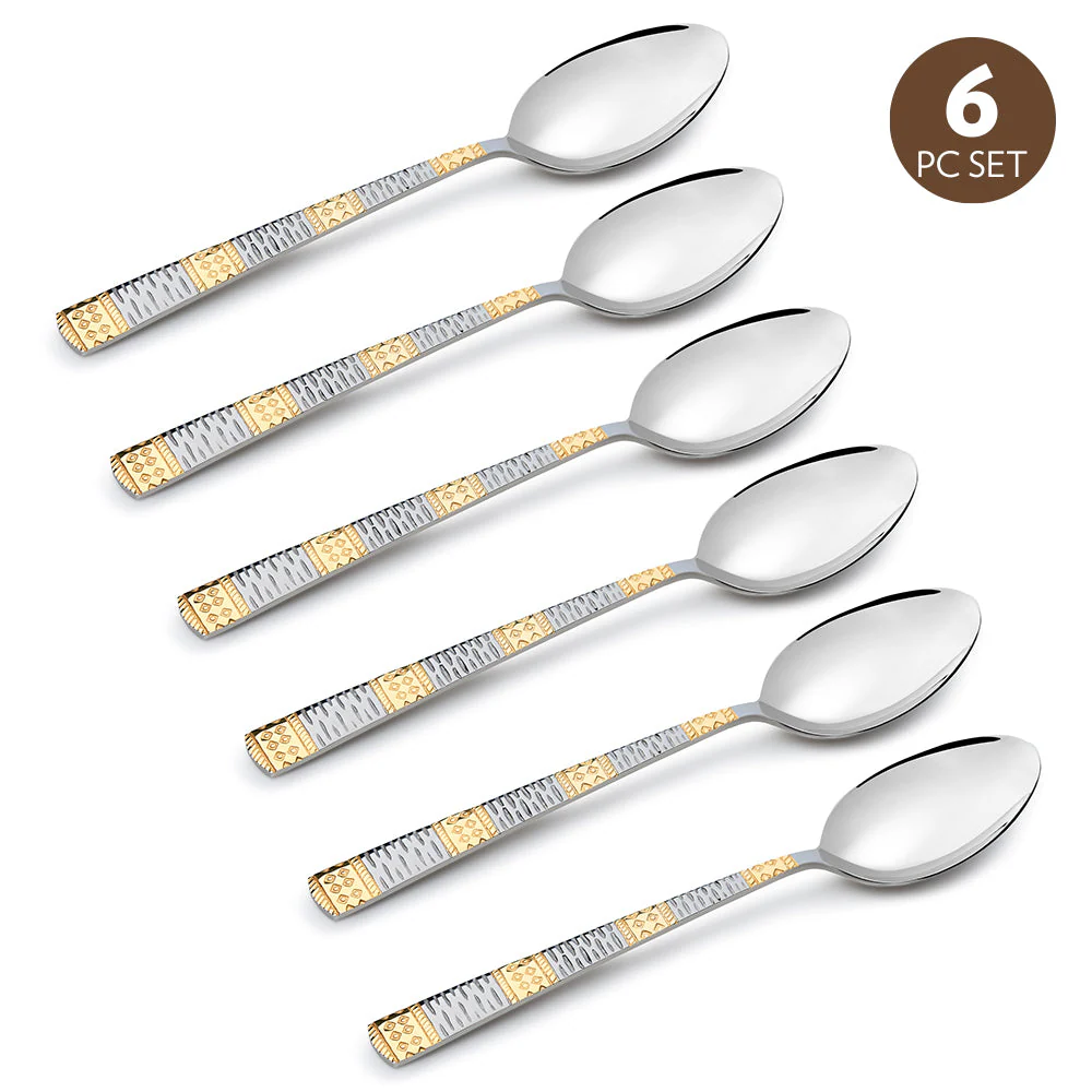 Borosil Gold Tea Spoon, Set of 6, 14.3 cm