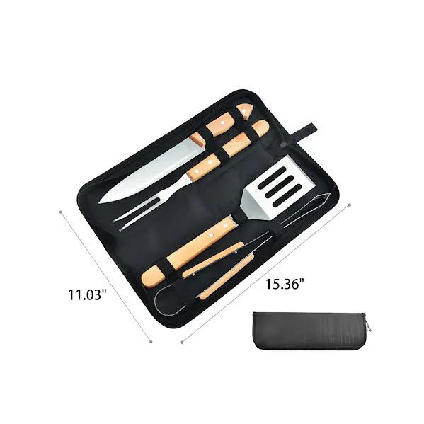 CH 4 Piece Braai Utensils Set Brown