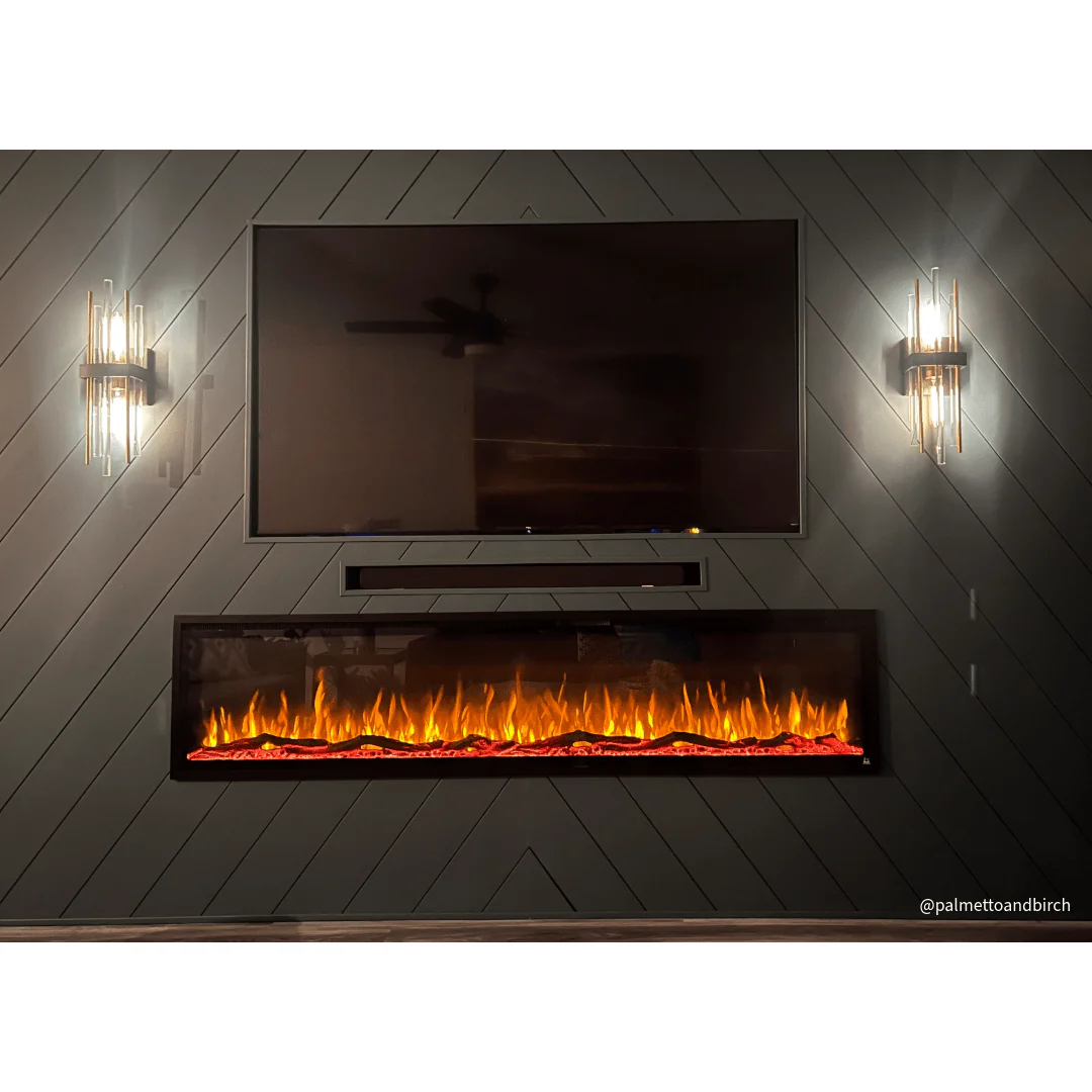 Sideline Elite 100 Inch Recessed Smart Electric Fireplace 80044