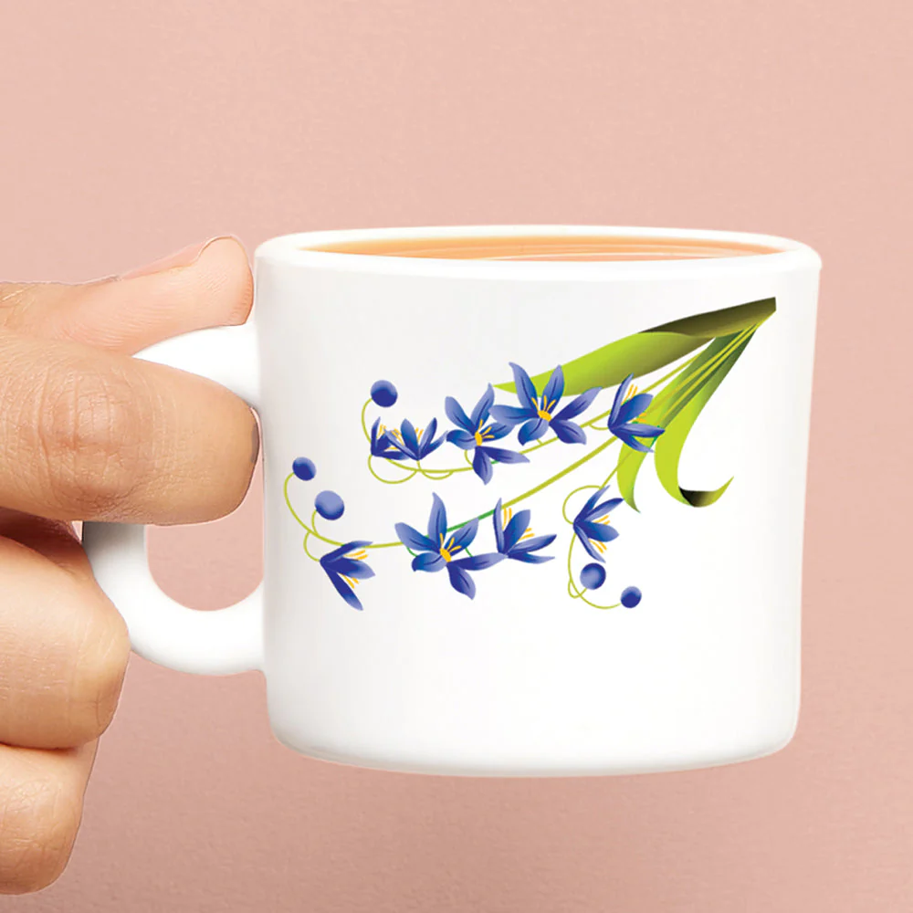 Larah by Borosil Lavender Mug Set, 240ml x 2