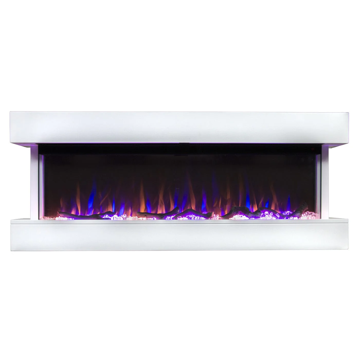 Chesmont White 50 Inch 80033 Wall Mount 3-Sided Smart Floating Electric Fireplace (Alexa/Google Compatible)