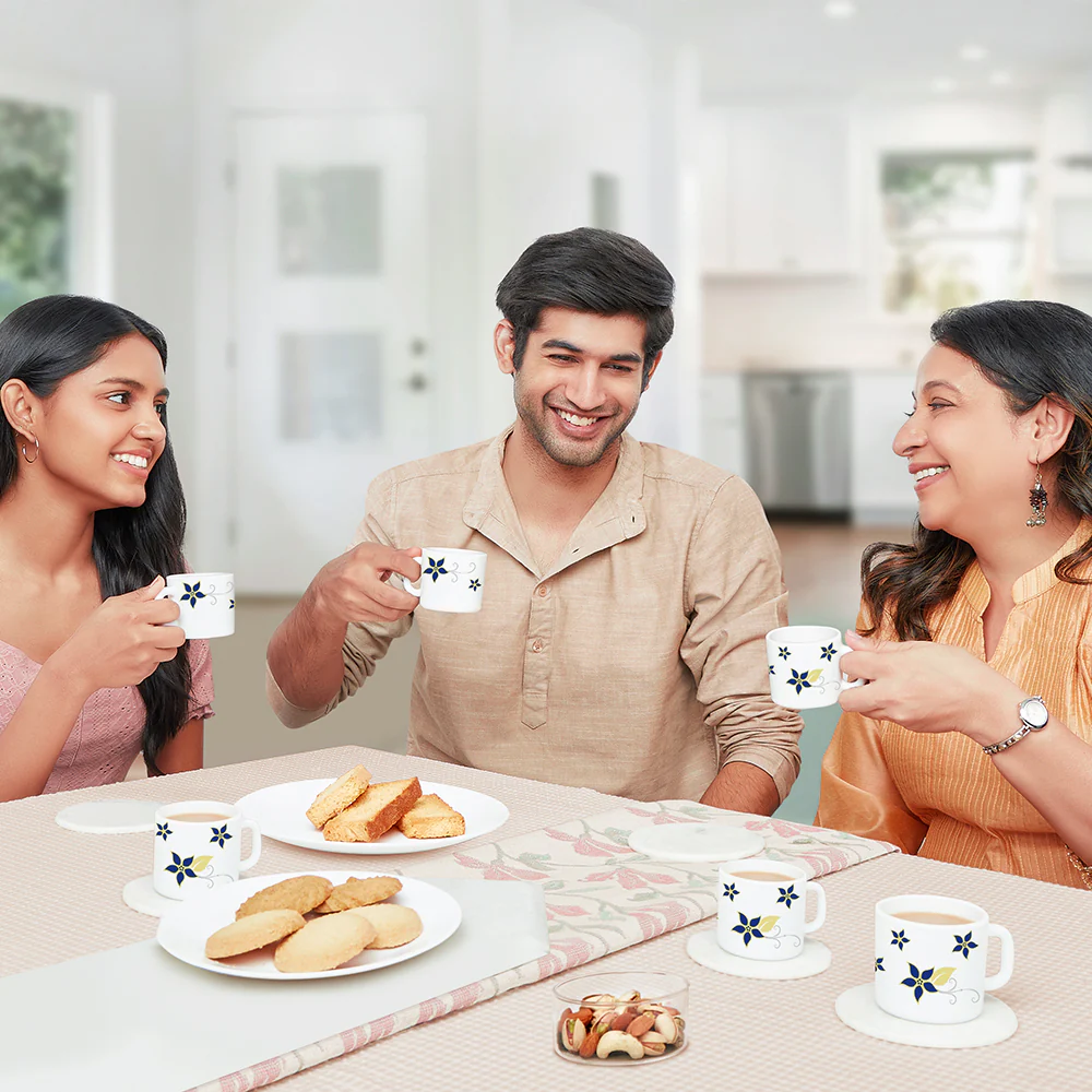 Larah by Borosil Viva Mug Set, 100ml x 6