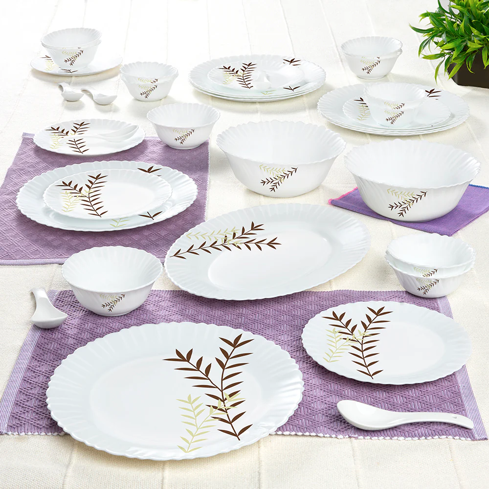 Larah by Borosil Oak Dinner Set, 33 pc
