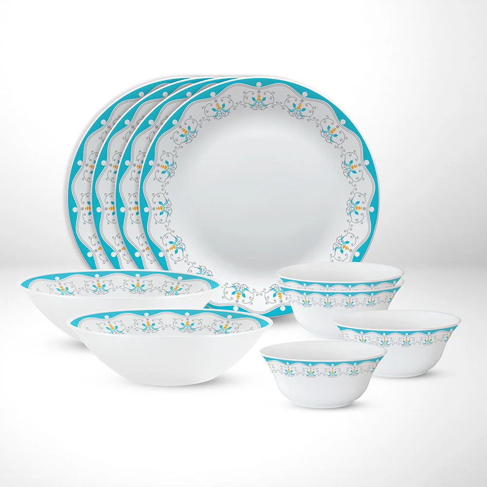 Larah by Borosil Royal Jade Dinner Set, 21 pc