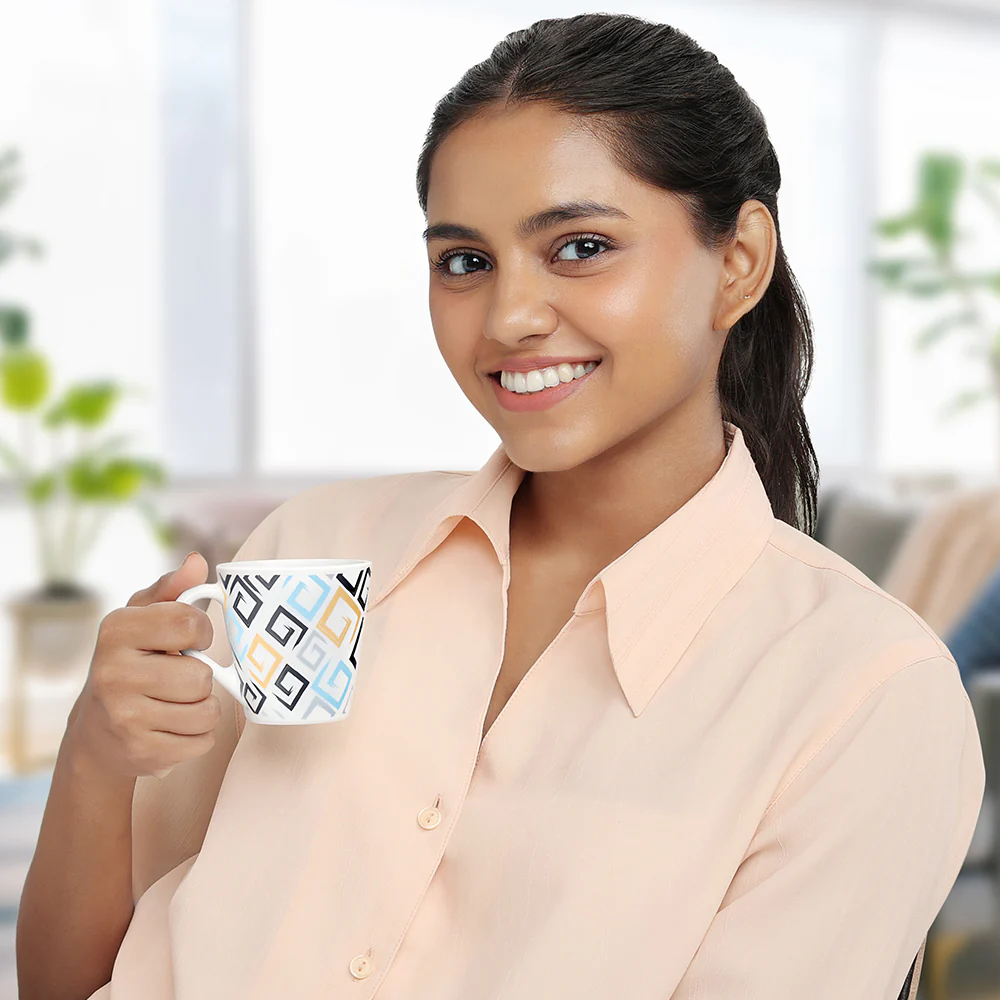 Larah by Borosil Novelty Ember Mug Set, 160ml x 6