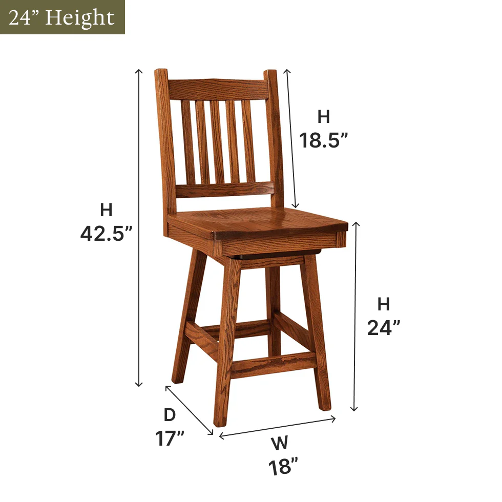 Amish Logan Swivel Bar Chair