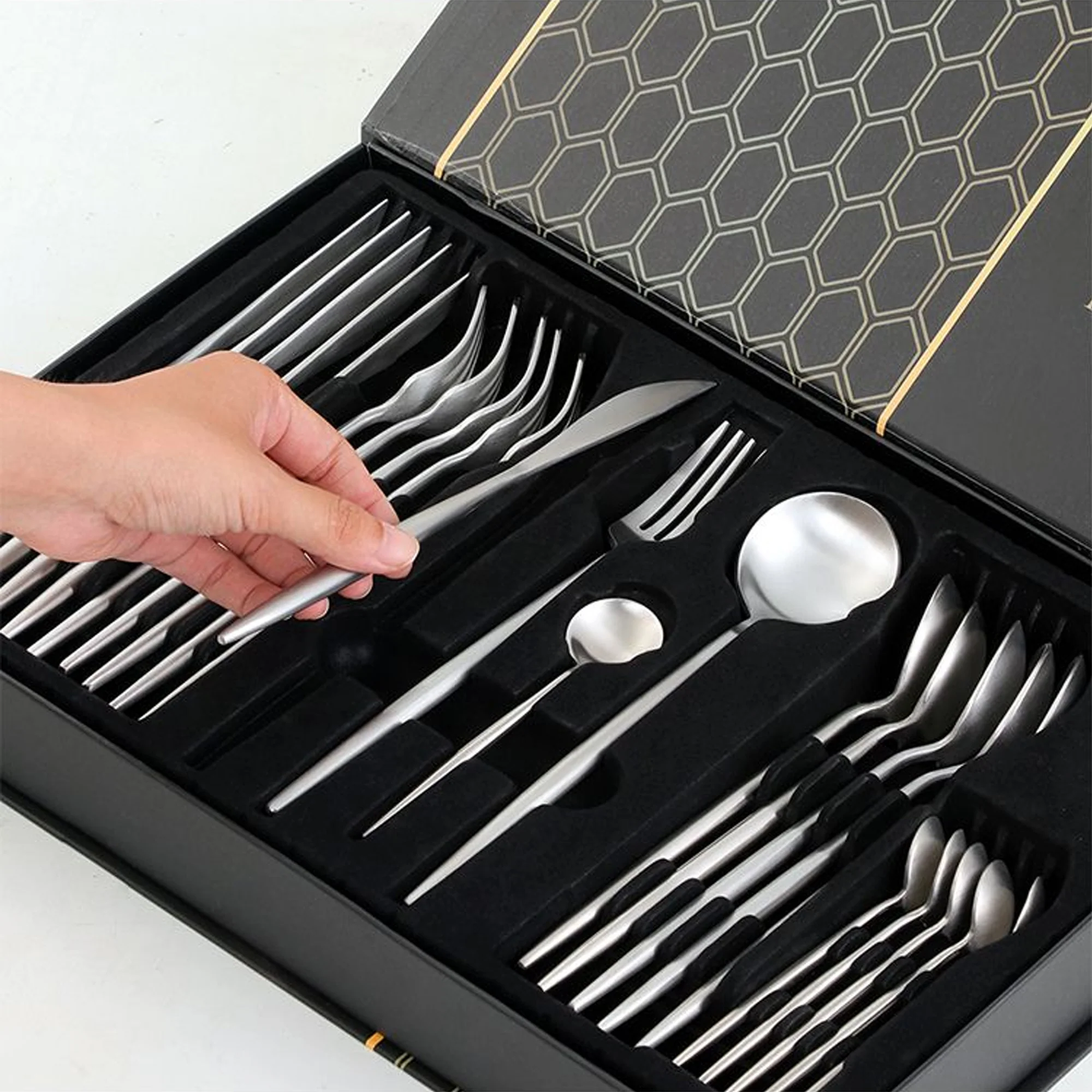 CH 24 Piece Stainless Steel Cutlery Set Silver