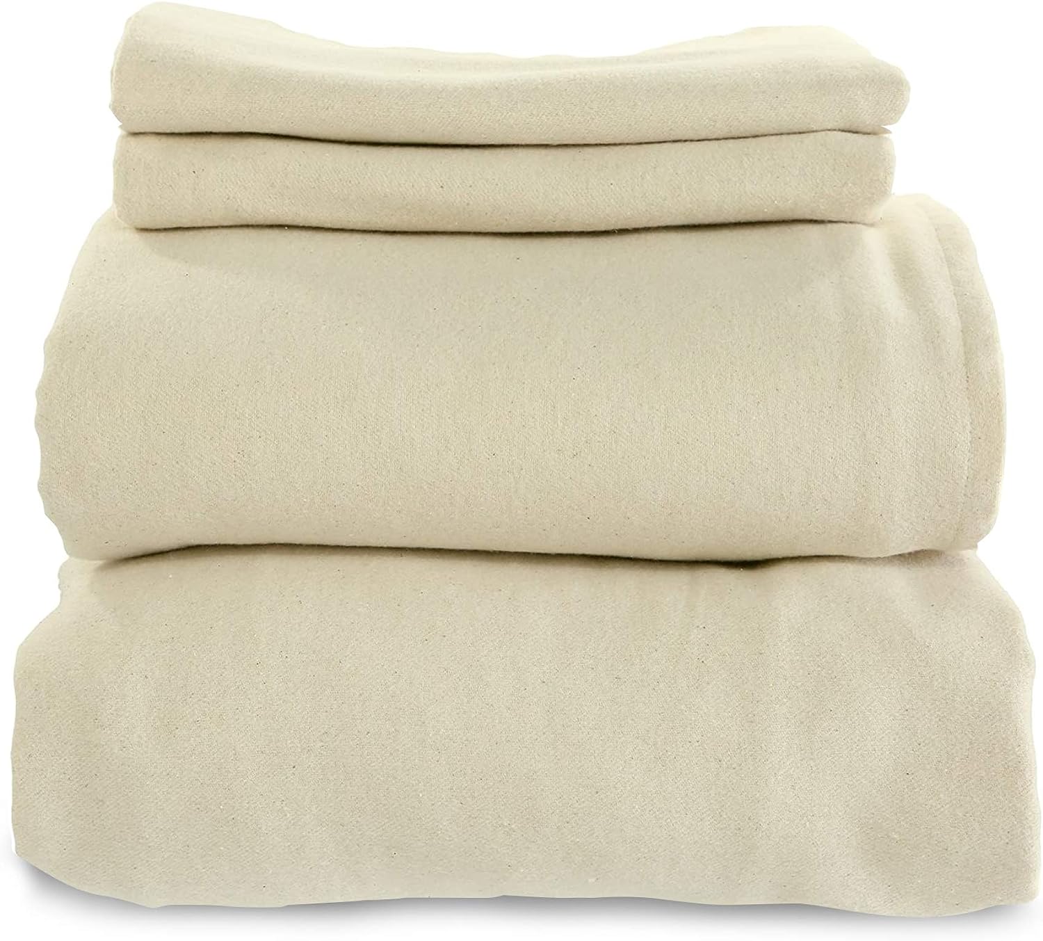 100% Organic Cotton Flat Sheet, 4-Pc Flannel Sheet Set