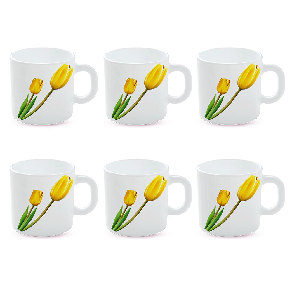 Larah by Borosil Lyana Mug Set, 180ml x 6