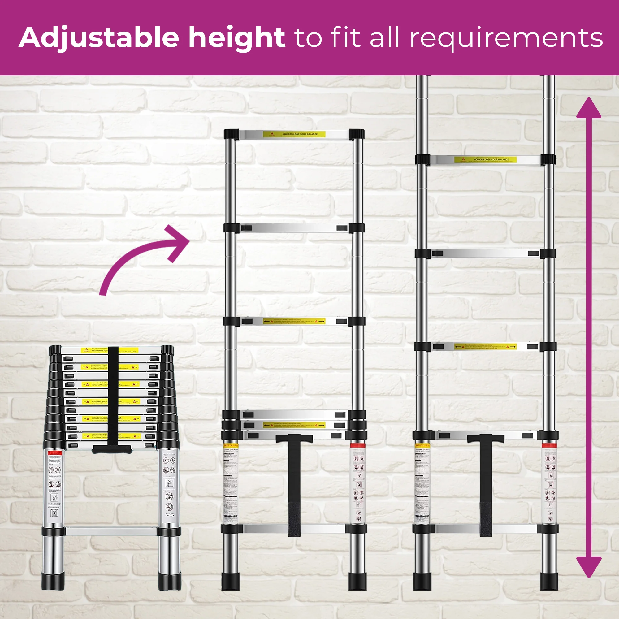 Neo 4.6M Extendable Aluminium Foldable Telescopic Ladder