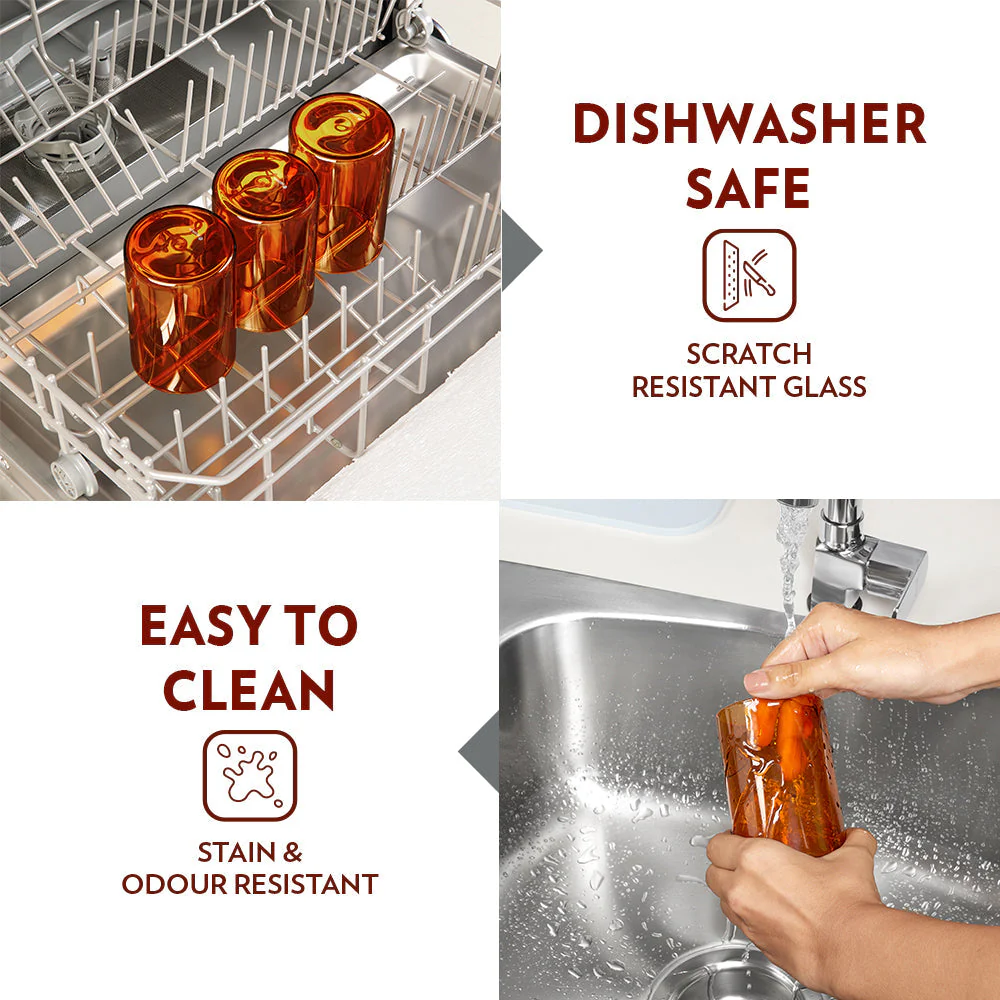 Borosil Vision Amber Glass, Set of 6, 295ml