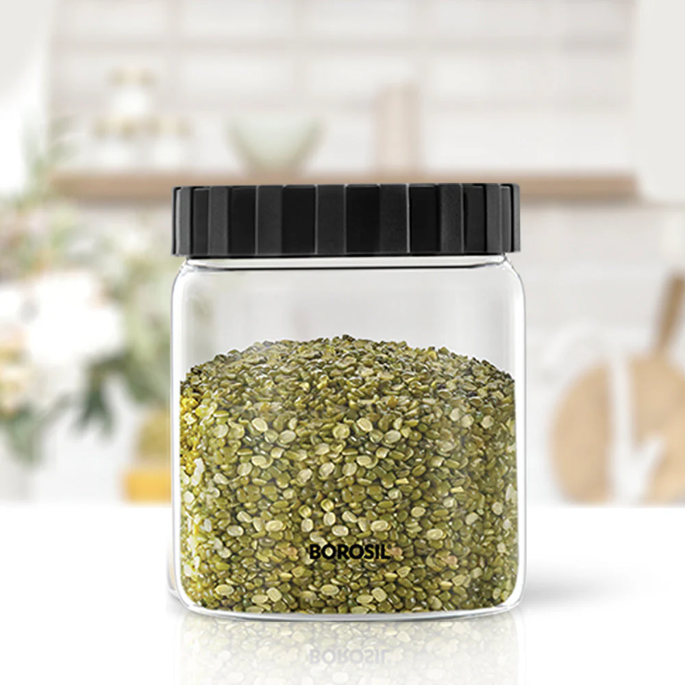 Endura Airtight Glass Jar with Black Lid