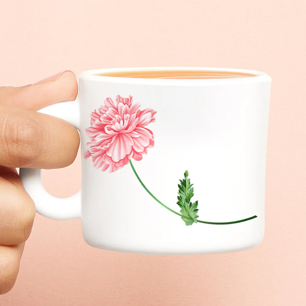 Larah by Borosil Red Mist Mug Set, 100ml x 6