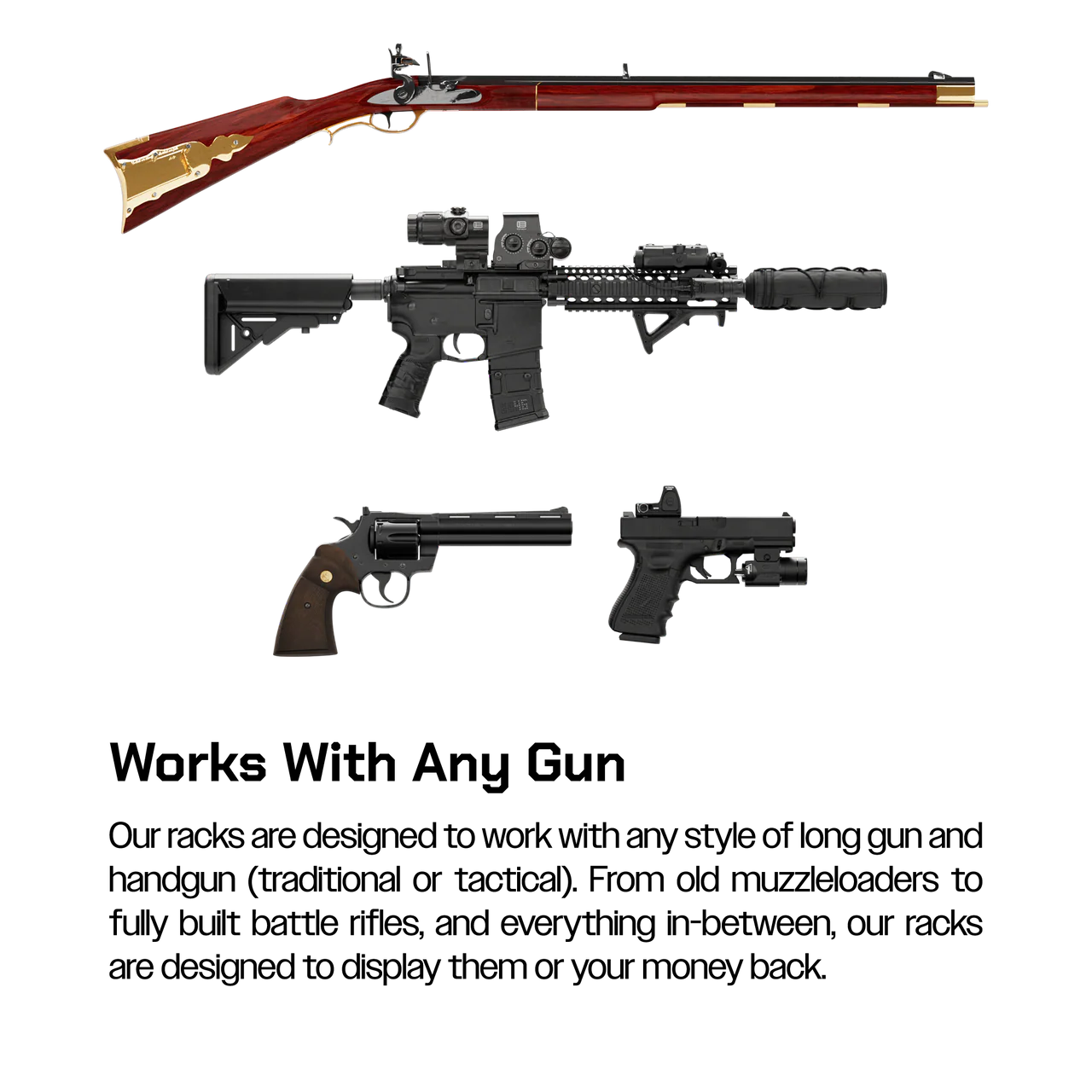 Hold Up Displays 16 Pistol Gun Wall Bundle HD109