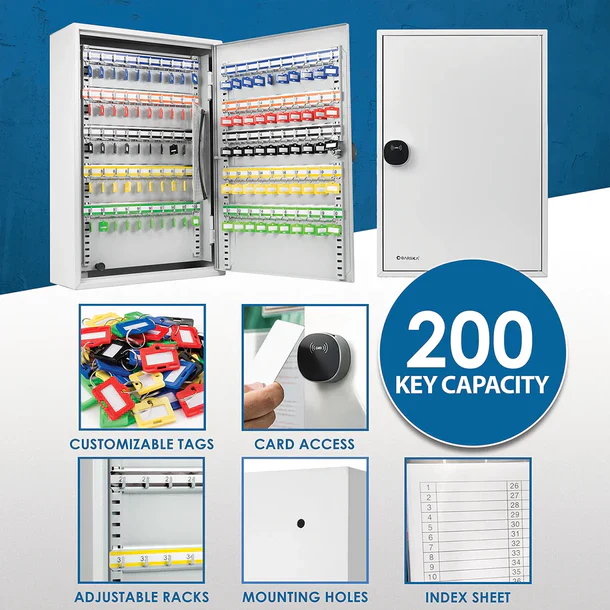 Barska CB13716 200 Position Key Cabinet with RFID Lock - Grey