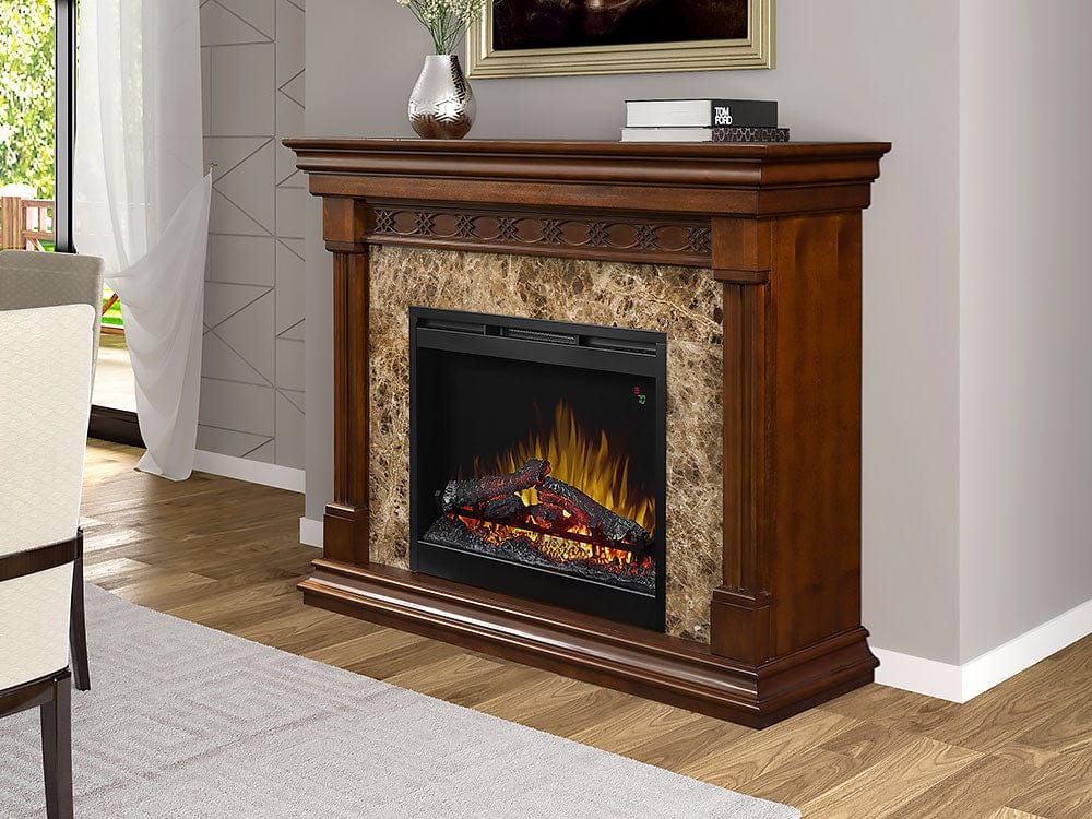 Alcott Electric Fireplace Mantel Package in Mocha