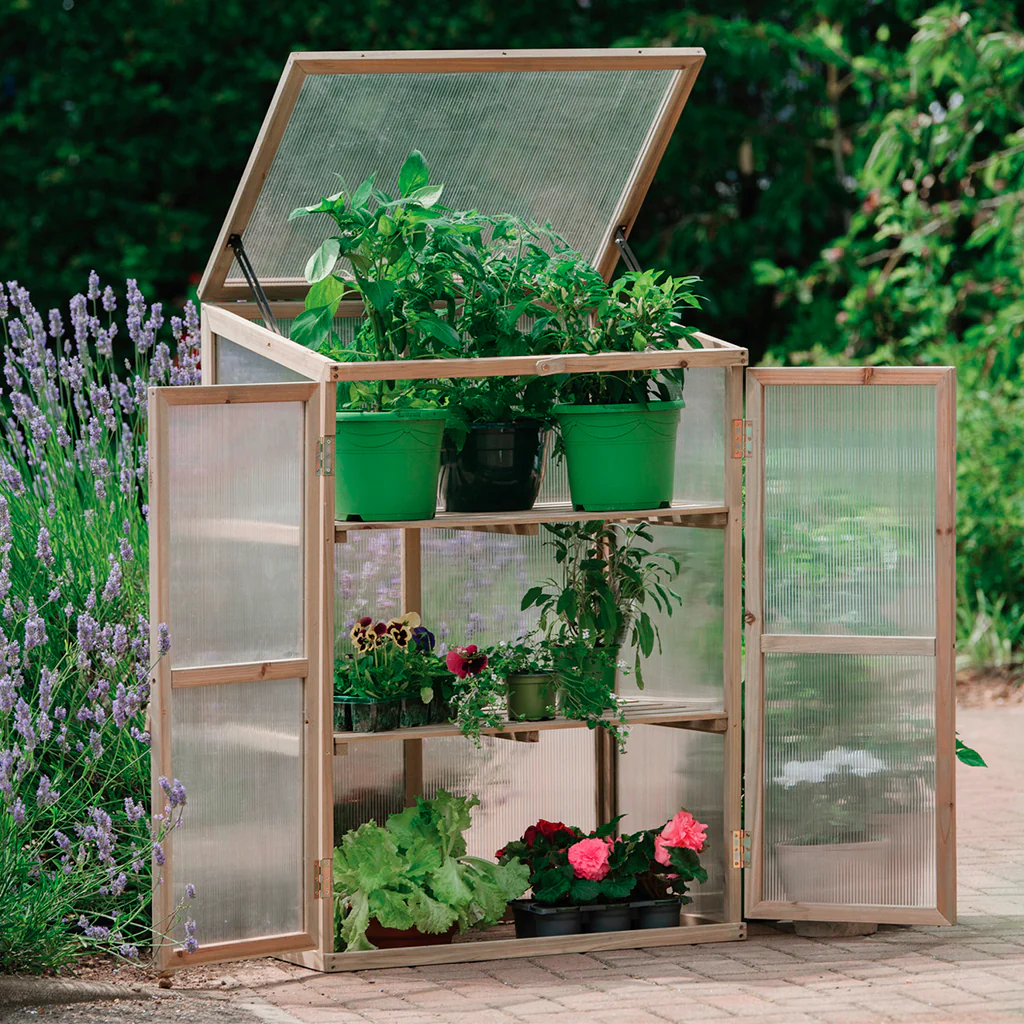 Neo Mini Wood Growhouse Greenhouse Cold Frame  - Model 2