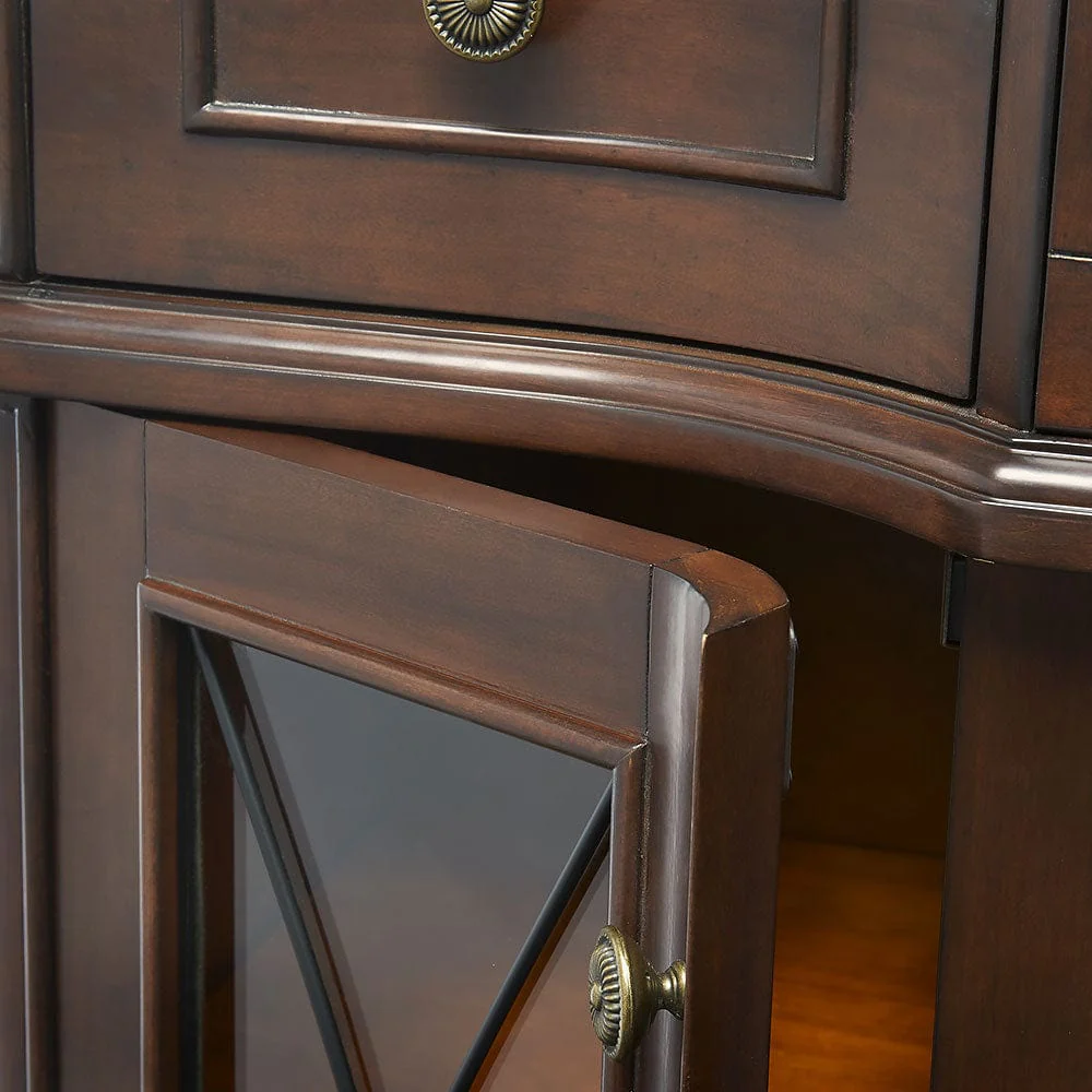 Colbert Electric Fireplace Media Console in Antique Mahogany