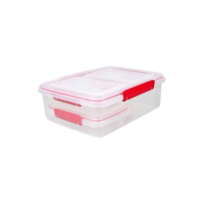 CH 4 Piece Rectangular Beta Clip Container Set Red