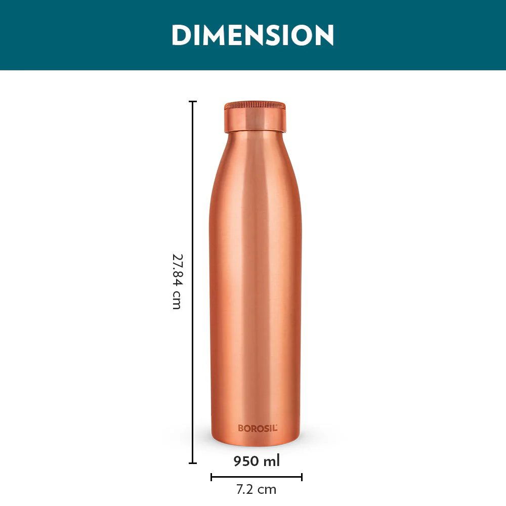 Borosil Pro Copper Bottle, 950ml