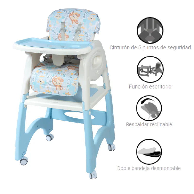 SILLA DE COMER LARA - EB645-1 AZUL MONOS EBABY