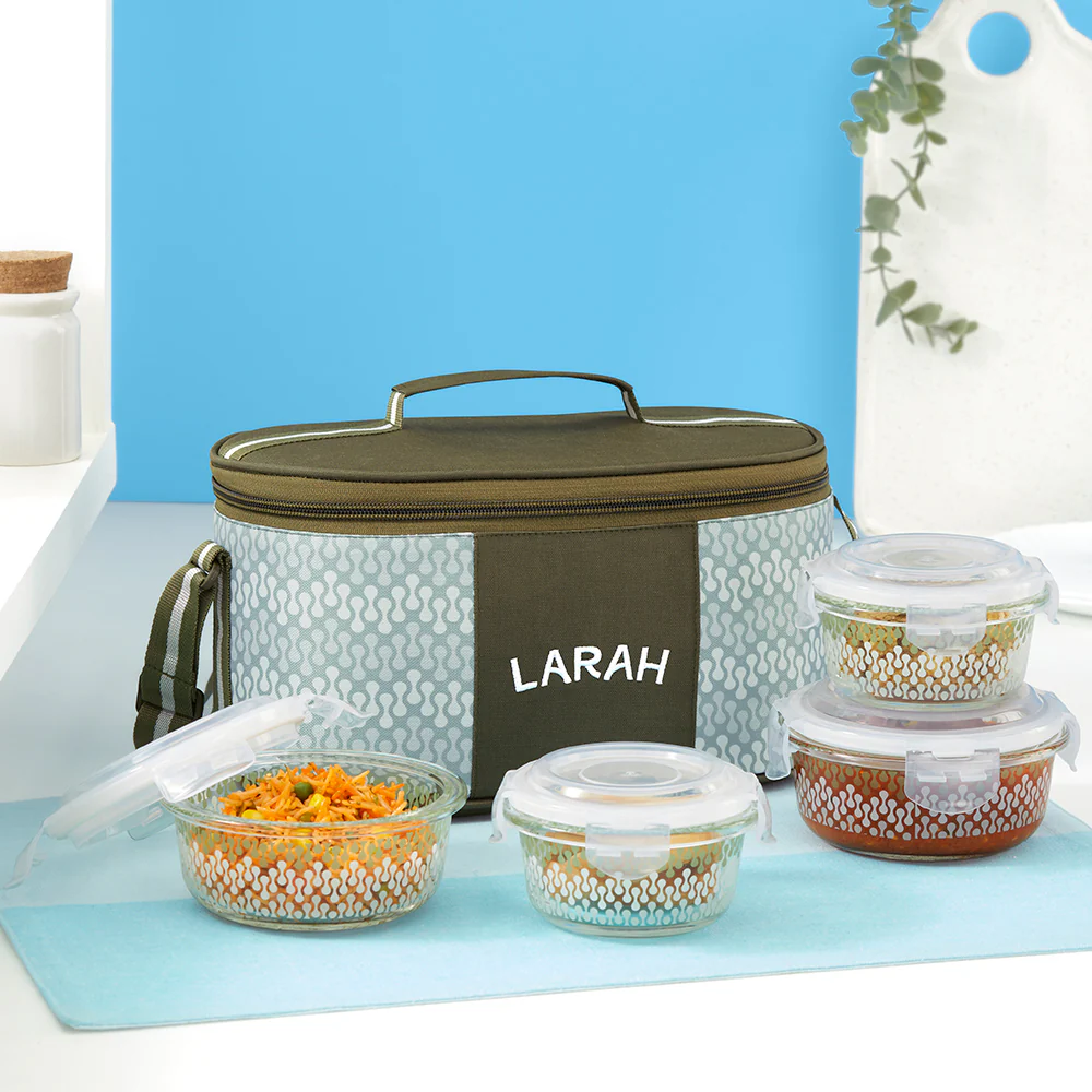 Larah Gracia Fusion Glass Lunchbox, Set of 4