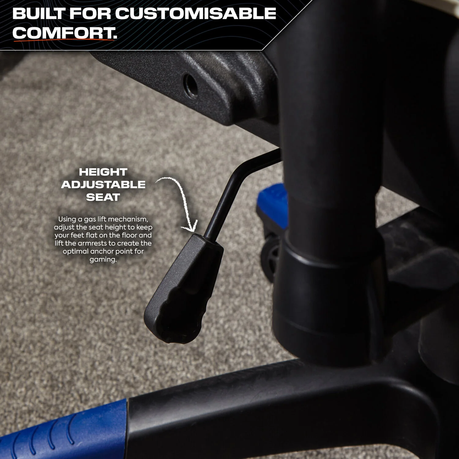 Agility Compact Ergonomic eSports Gaming Chair for Juniors - Black / Blue