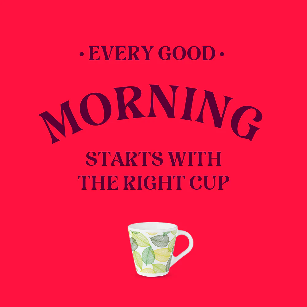 Larah by Borosil Novelty Noma Mug Set, 110ml x 6