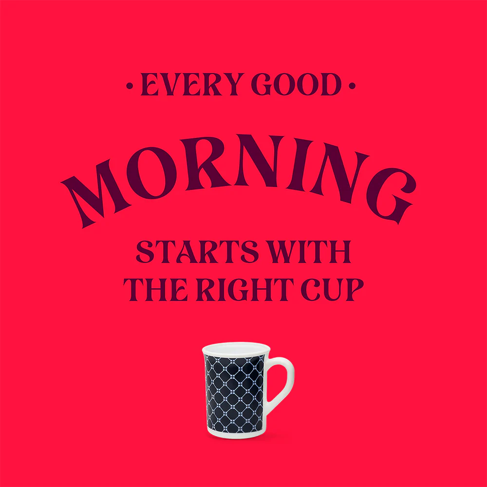 Larah By Borosil Kazak Blue Mug Set, 350ml x 2