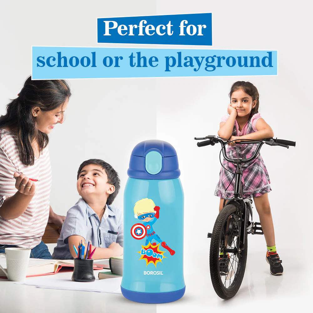 Borosil Superhero Kids Sipper, 500ml