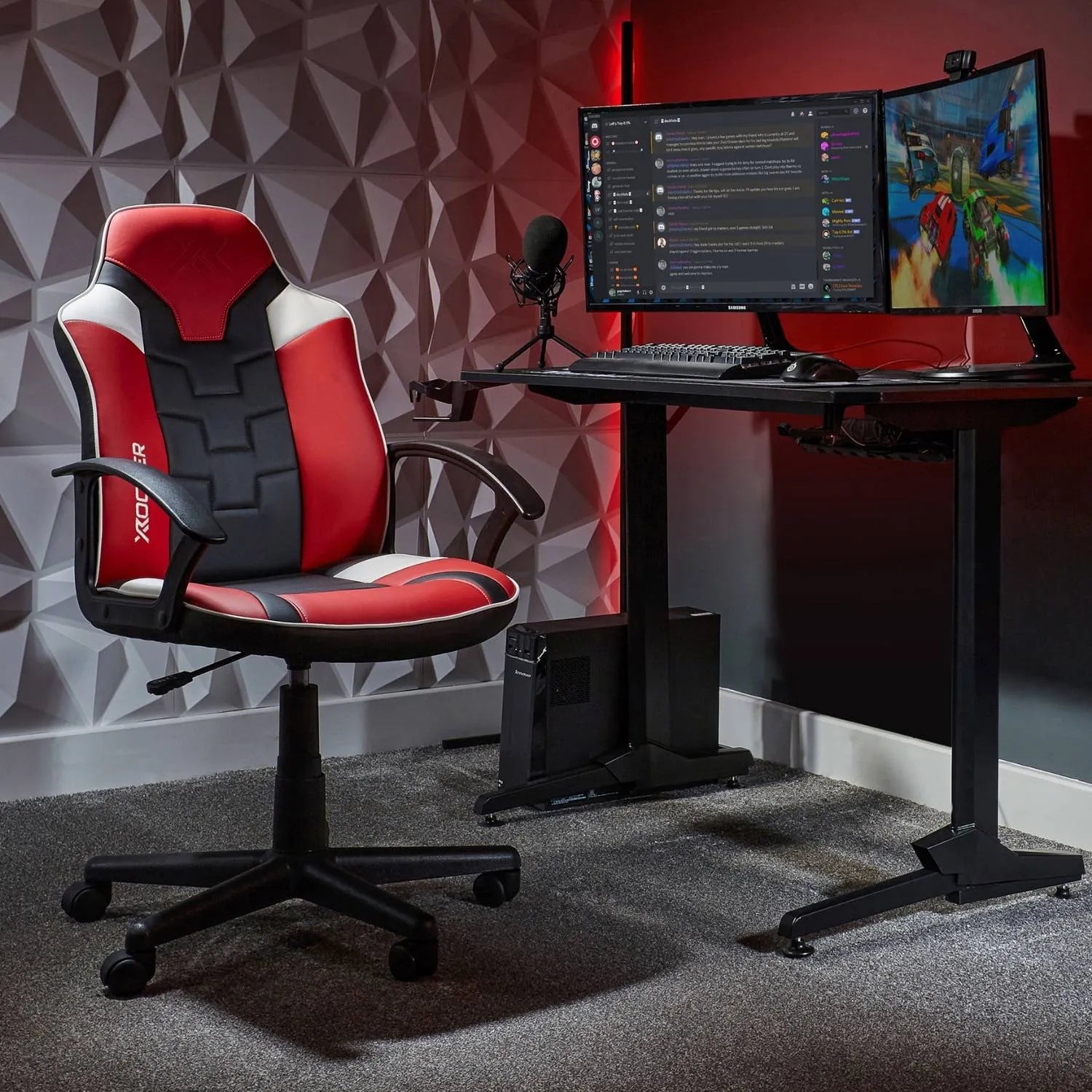 Saturn Ergonomic PC Office Gaming Chair - Red