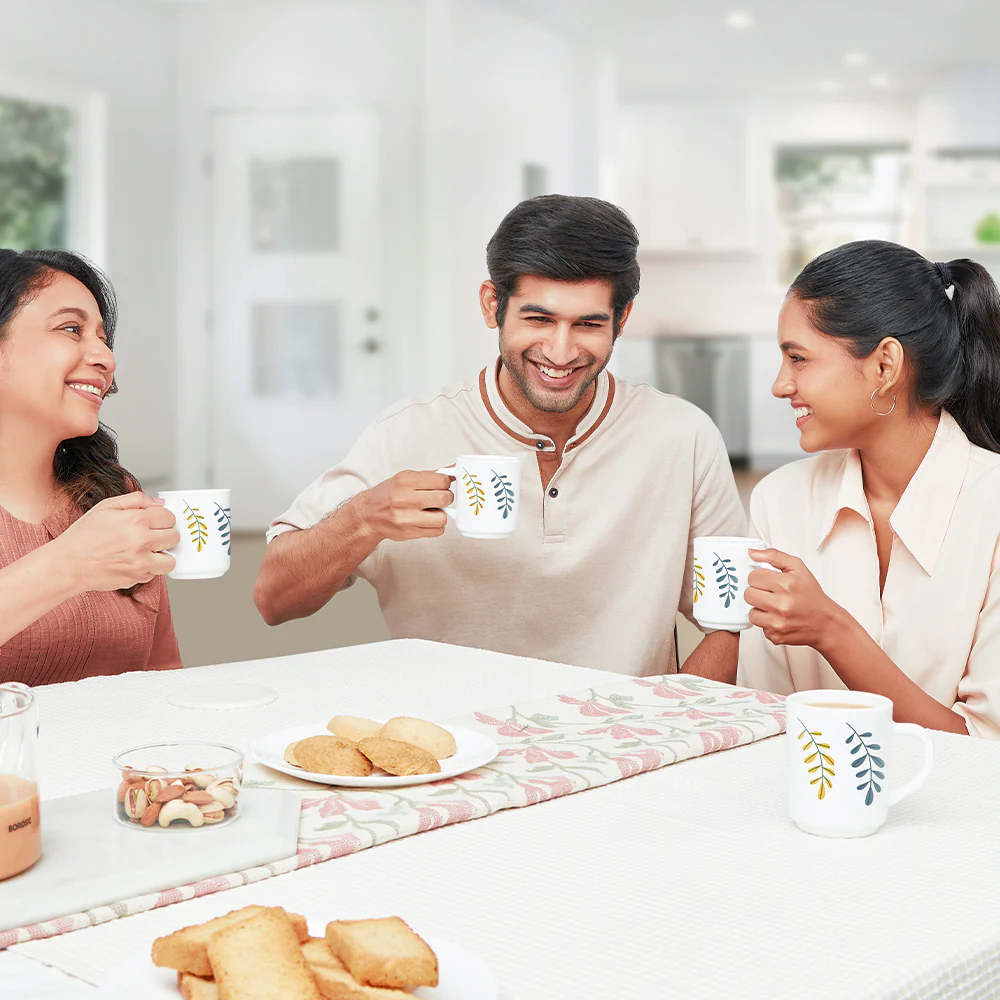 Larah by Borosil Niva Mug Set, 240ml x 6