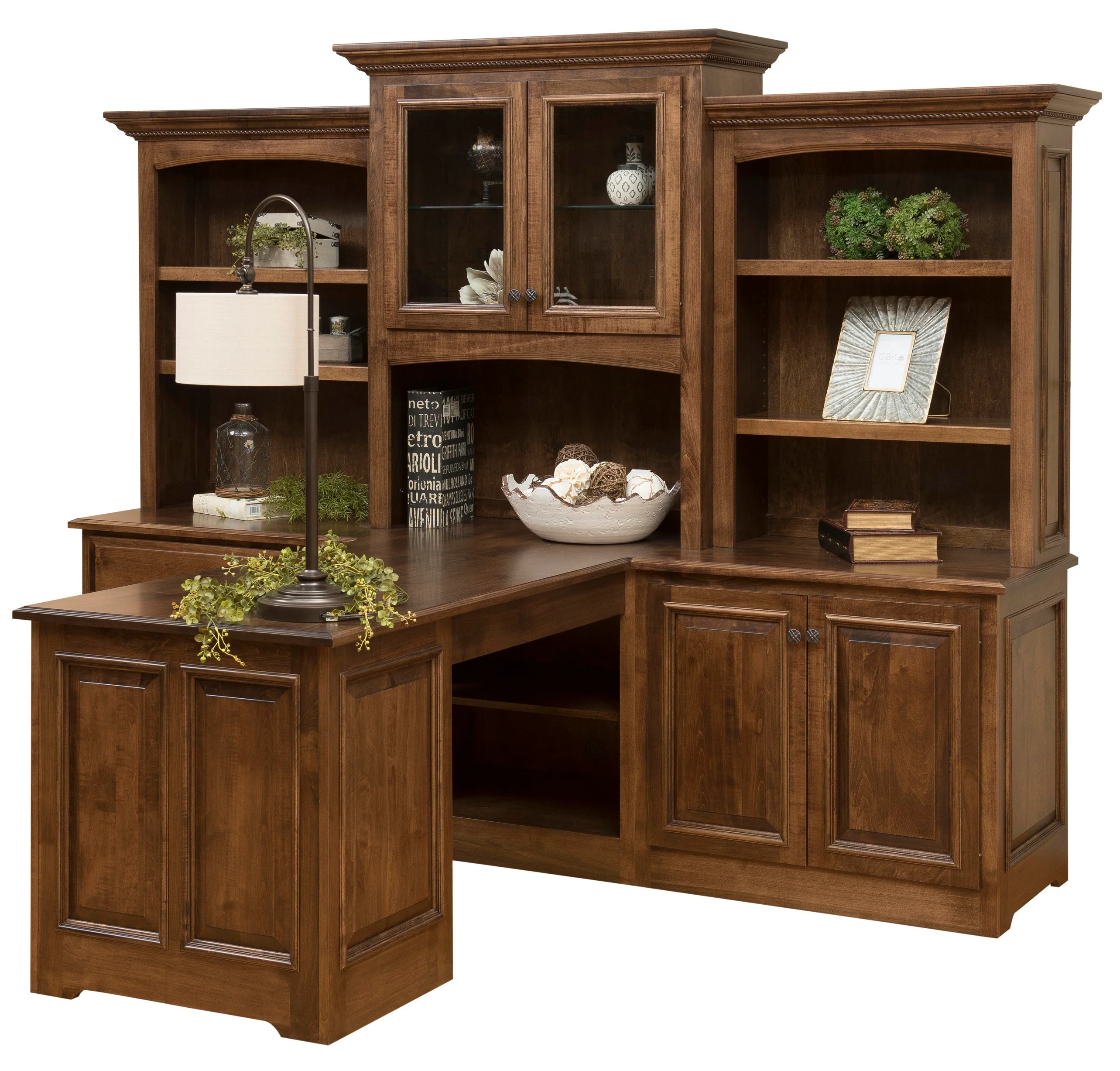 Amish Liberty Partner Desk and Three Piece Hutch