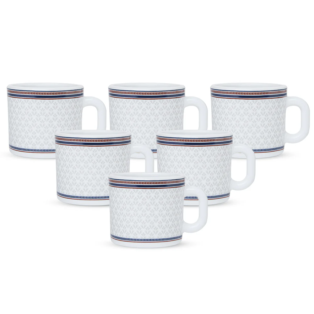 Larah By Borosil Starlight Mug Set, 100ml x 6