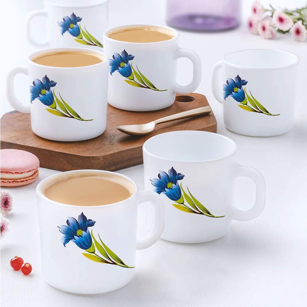 Larah by Borosil Nina Mug Set, 180ml x 6