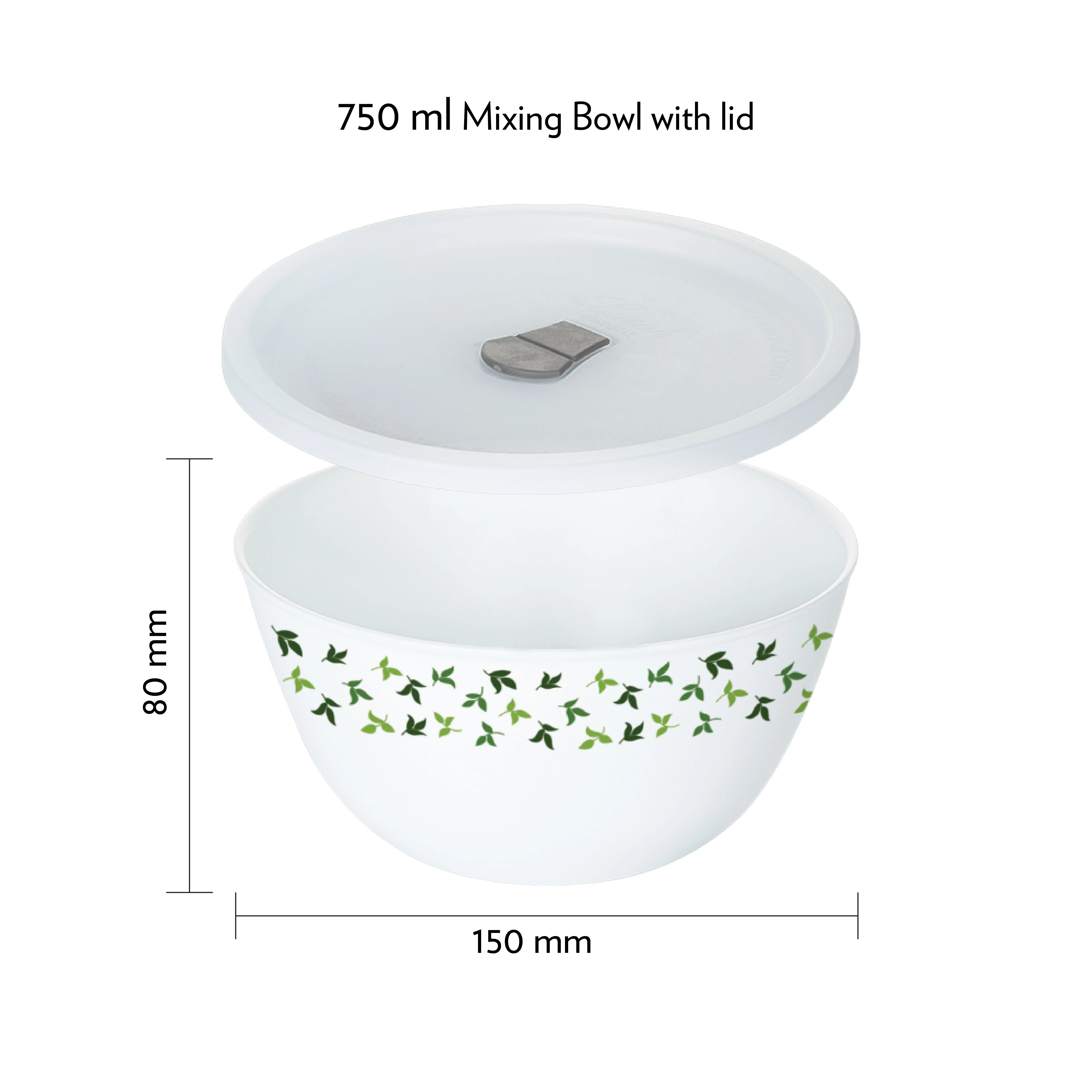 Larah by Borosil Sage 4 pc Mixing Bowl, 750 ml x 2