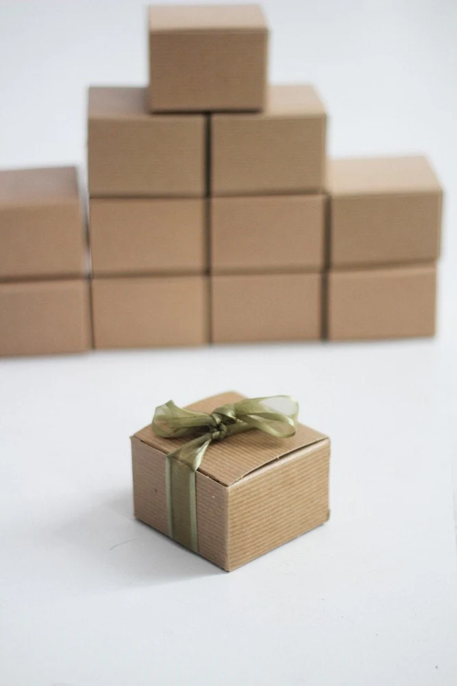 Natural Gift Box 3x3x2 ( 3 in x 3 in x 2 in ) Lot of 150