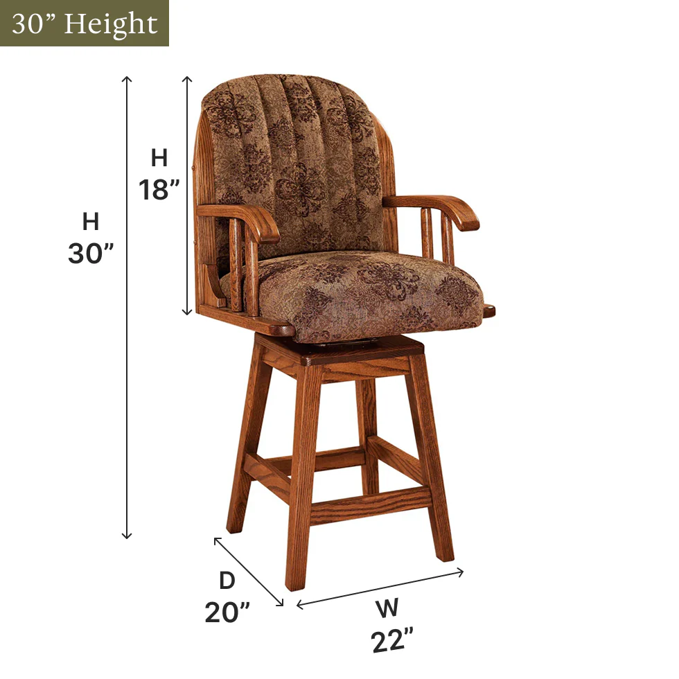 Amish Delray Swivel Bar Chair