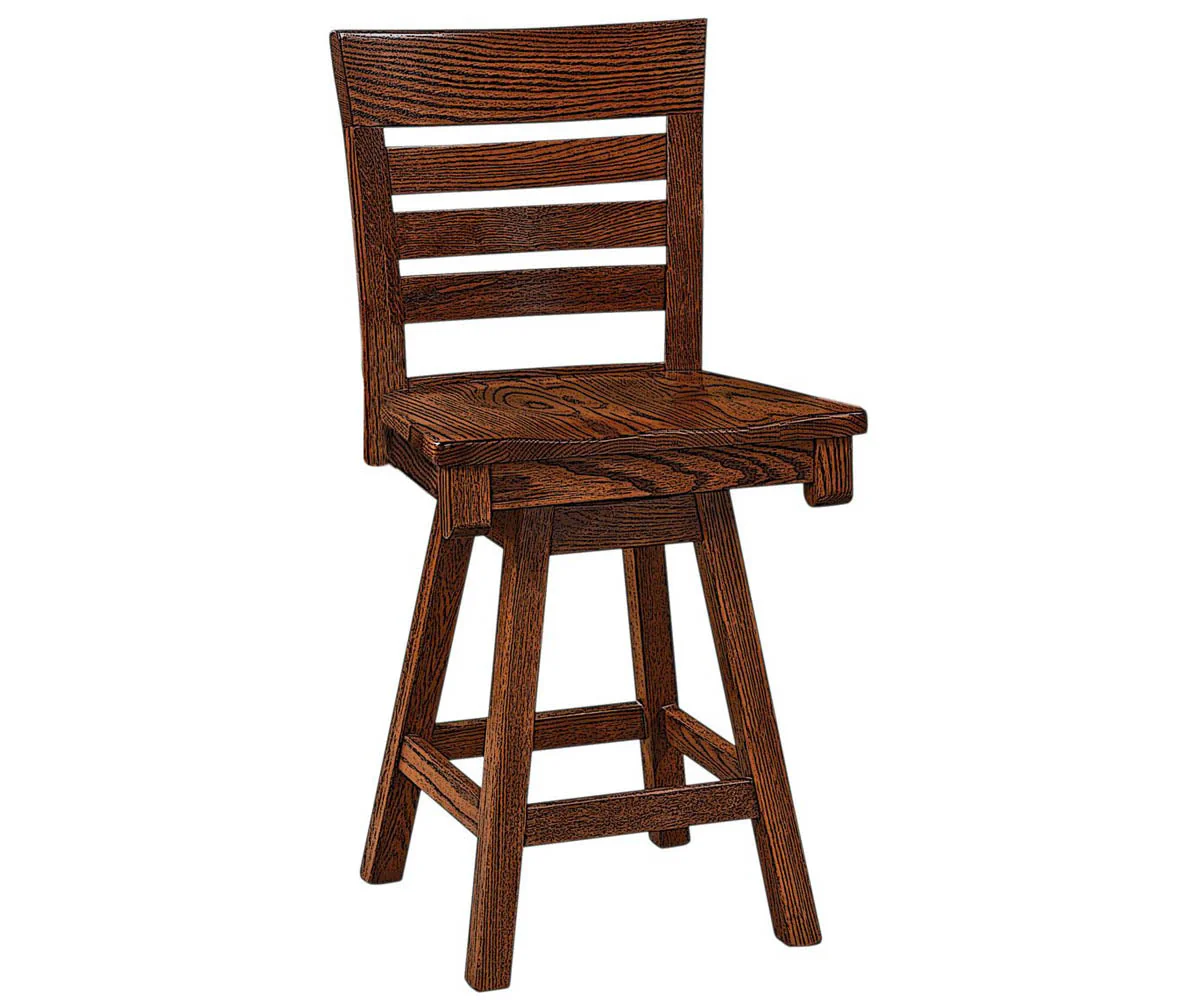 Amish Metro Ladder Swivel Bar Chair